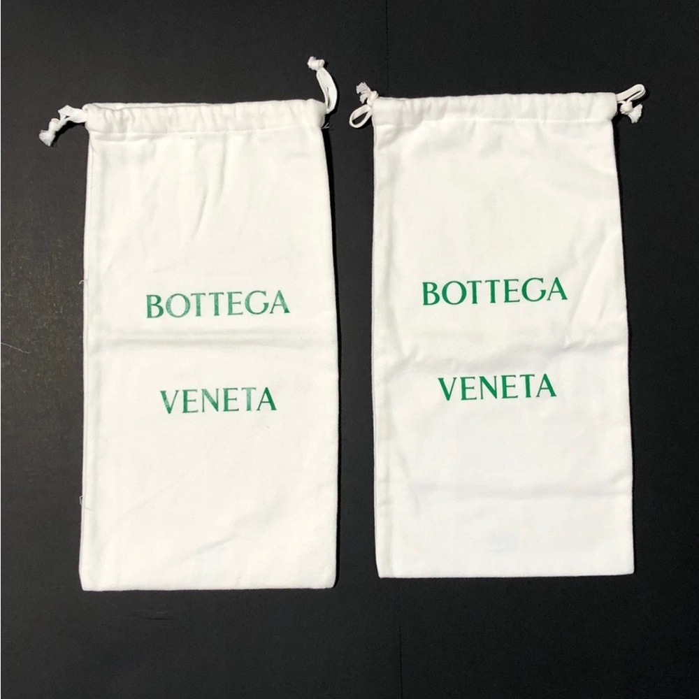 Bottega Veneta Flannel Dust Bags Set 2 White Cotton Drawstring